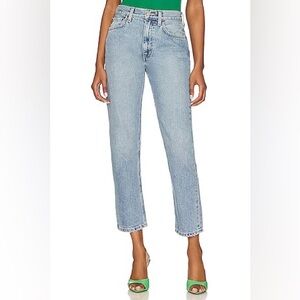 Etica Finn Slim Straight High Rise Sea Wall Blue